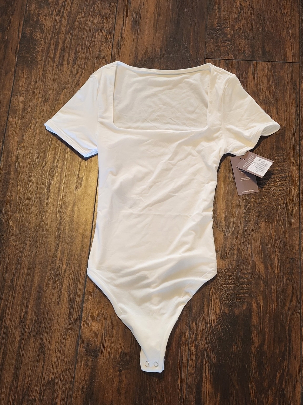 Auden Womens Size XS Short Sleeve Bodysuit Comfortable Soft Natural Look White - Picture 5 of 6